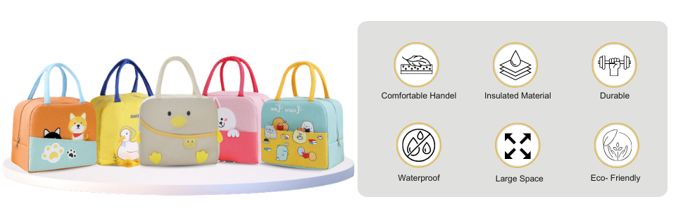 Image Insulated Lunch Bag Tote Bag for Women Wide Open Insulated Cooler Bag Water-Resistant Thermal Leak-Proof Lunch Organizer for Men Girls Outdoor Picnic Work