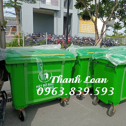 Xe thu gom rác 660lit có 4 bánh xe. Lh 0963.839.593 Ms.Loan Thung-rac-660-lit-thu-gom-rac-khu-do-thi