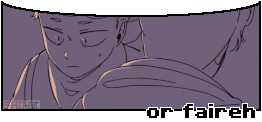 "or faireh" is written in black with a white outline in the bold minecraft font on the bottom right of this gif. the gif is from sad-ist's "the fall" dsmp animatic, and the gif shows a tommy's face becoming shocked from what he hears from wilbur. the animatic is mildly sketchy, and is an off purple with a few light yellow highlights. the gif has been edited and resized to be smaller, to have a black border, and a speech bubble is closed. this makes above under to look like wilbur is saying it, it being the second part of the gif.