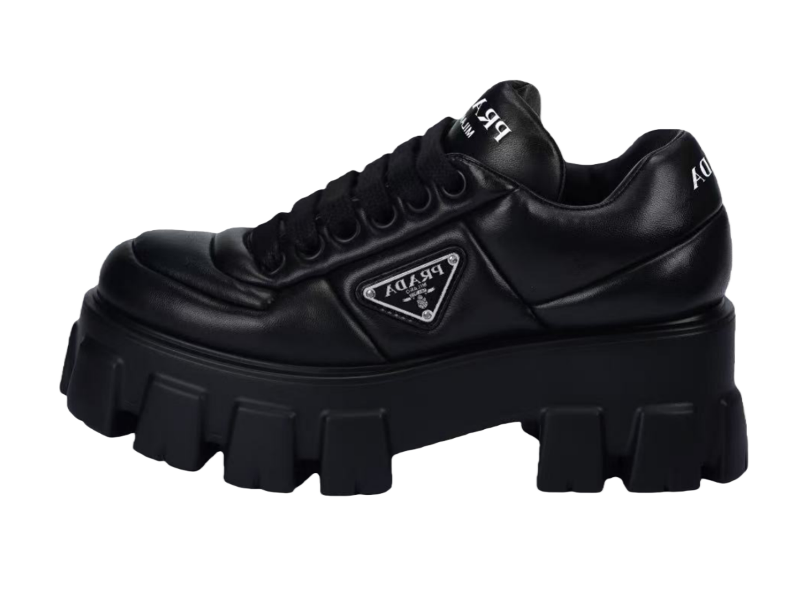 Prada Monolith padded leather lace-up shoes