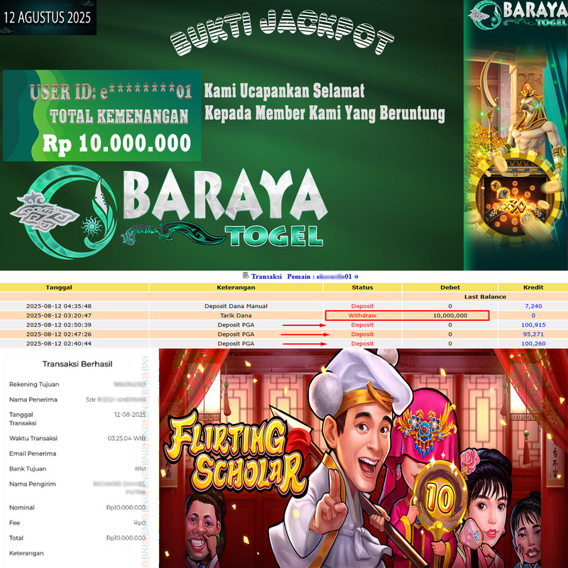Rp. 10.000.000.- WD LUNAS DI BARAYATOGEL