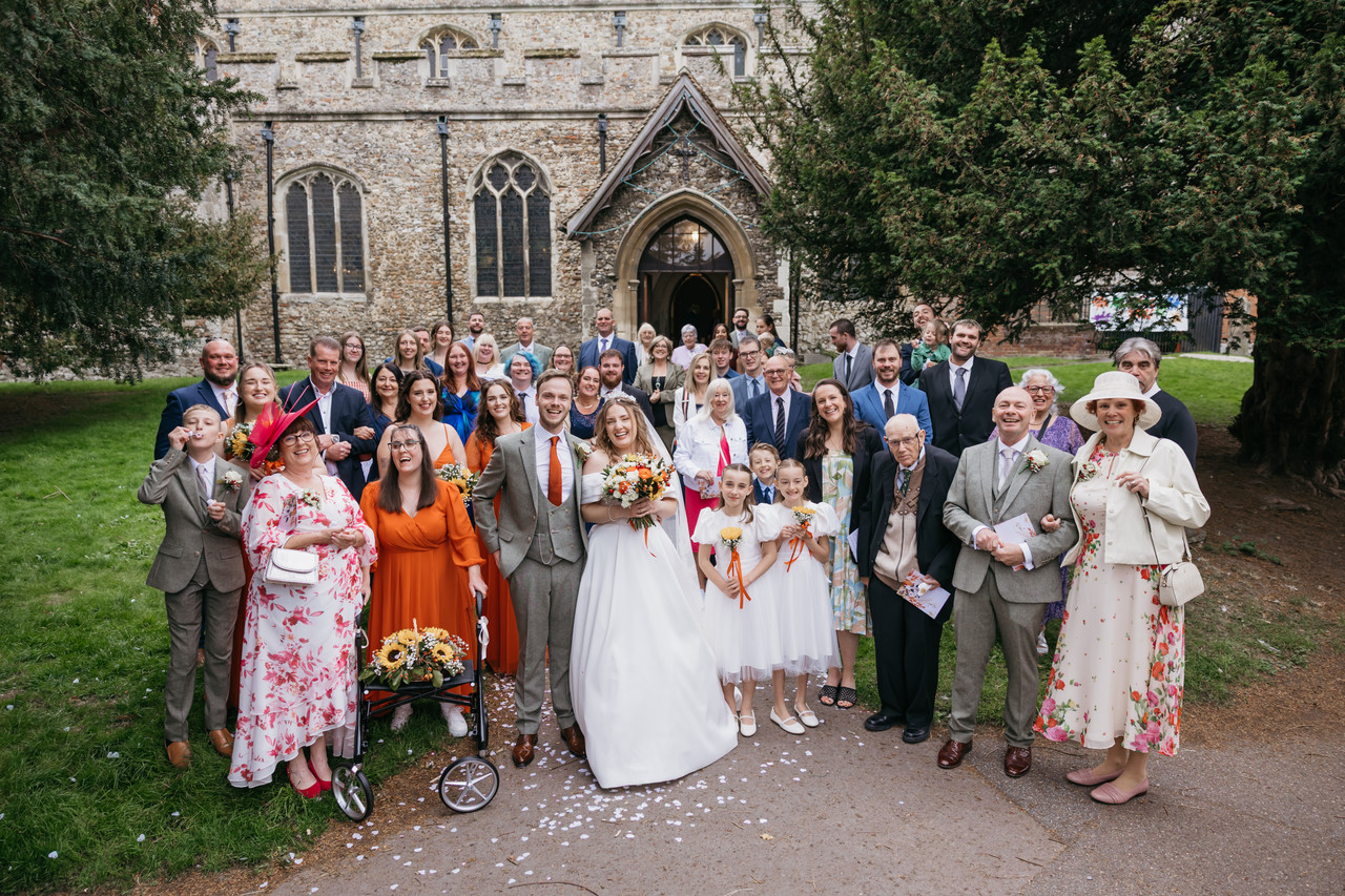 Family gathering during the wedding day