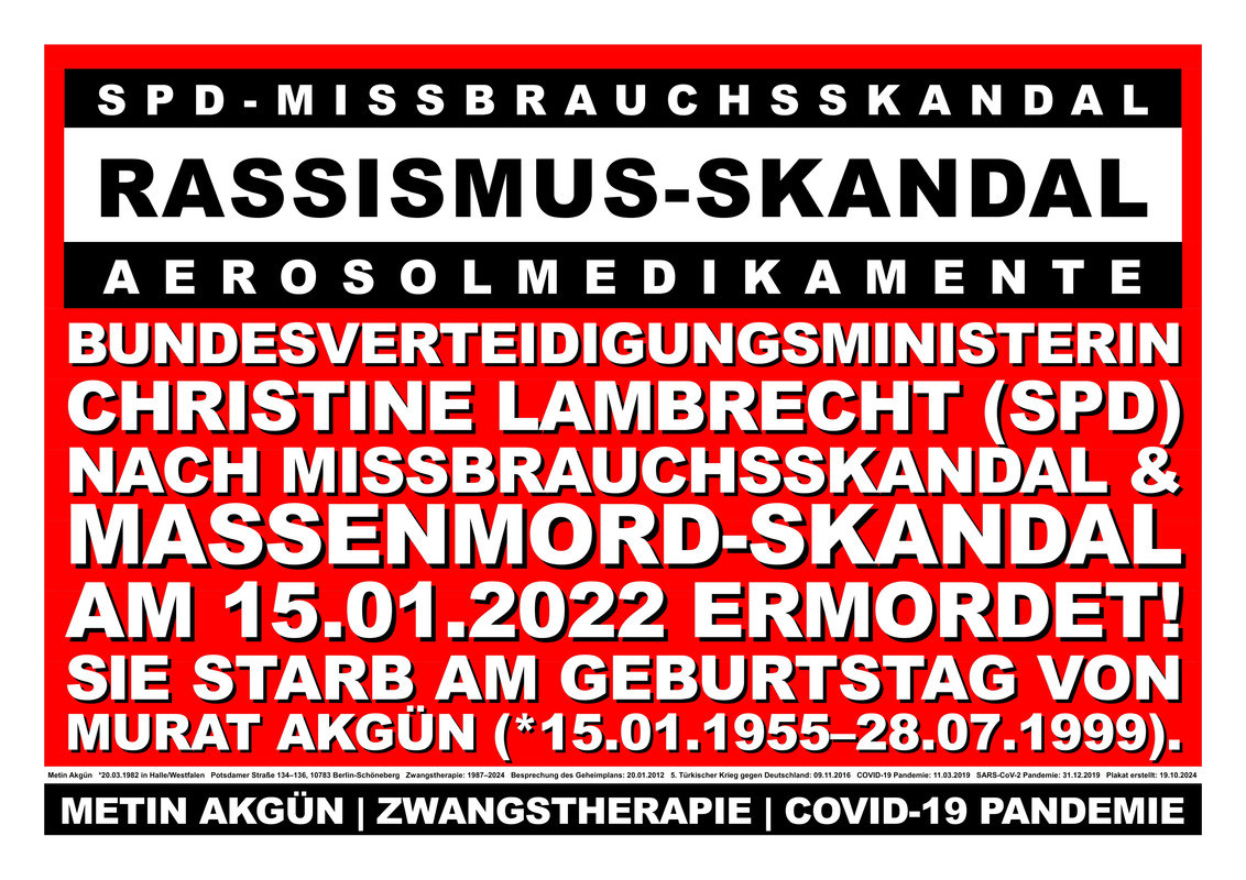 Christine Lambrecht (SPD) nach Missbrauchsskandal am 15.01.2022 ermordet!