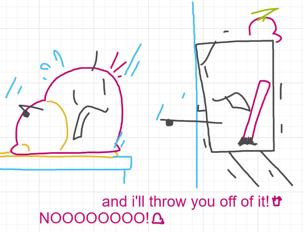 A panel from You're In Danger, Boy, episode seven of the Board Boards object show by Furretwalk/WalkingFurret.