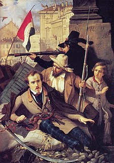 5 liras Gobierno Provisional de Lombardía (Italia). Milán 1848.  Episodio-delle-cinque-giornate-Baldassare-Verazzi