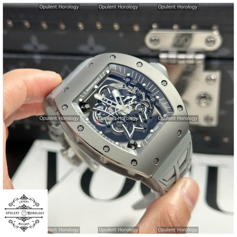 Richard Mille RM055 Bubba Watson Grey Ceramic Replica Watch | High-End Automatic Luxury Timepiece