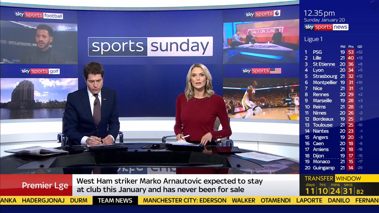 20 January - 12.00.00 - Sports Sunday. Stay in touch with the ne