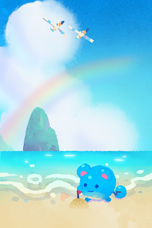 wingull-and-marill-pokemon-drawn-by-botj