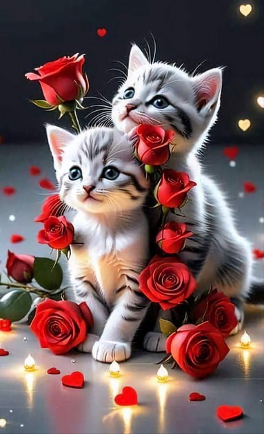 chats-roses