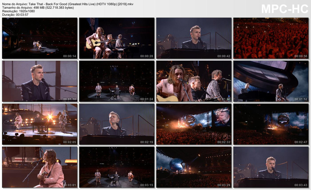 Take That - Back For Good (Greatest Hits Live) (HDTV 1080p Clean) [2019]