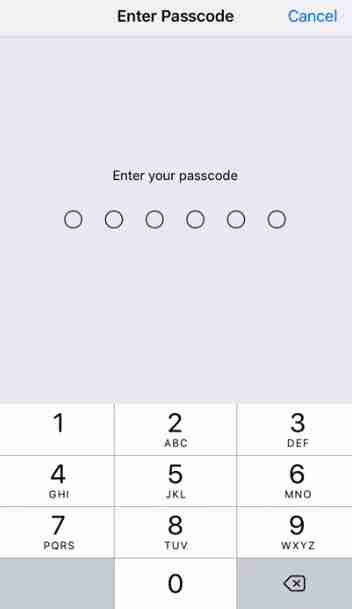 currently enter your iDevice passcode if you've got set one