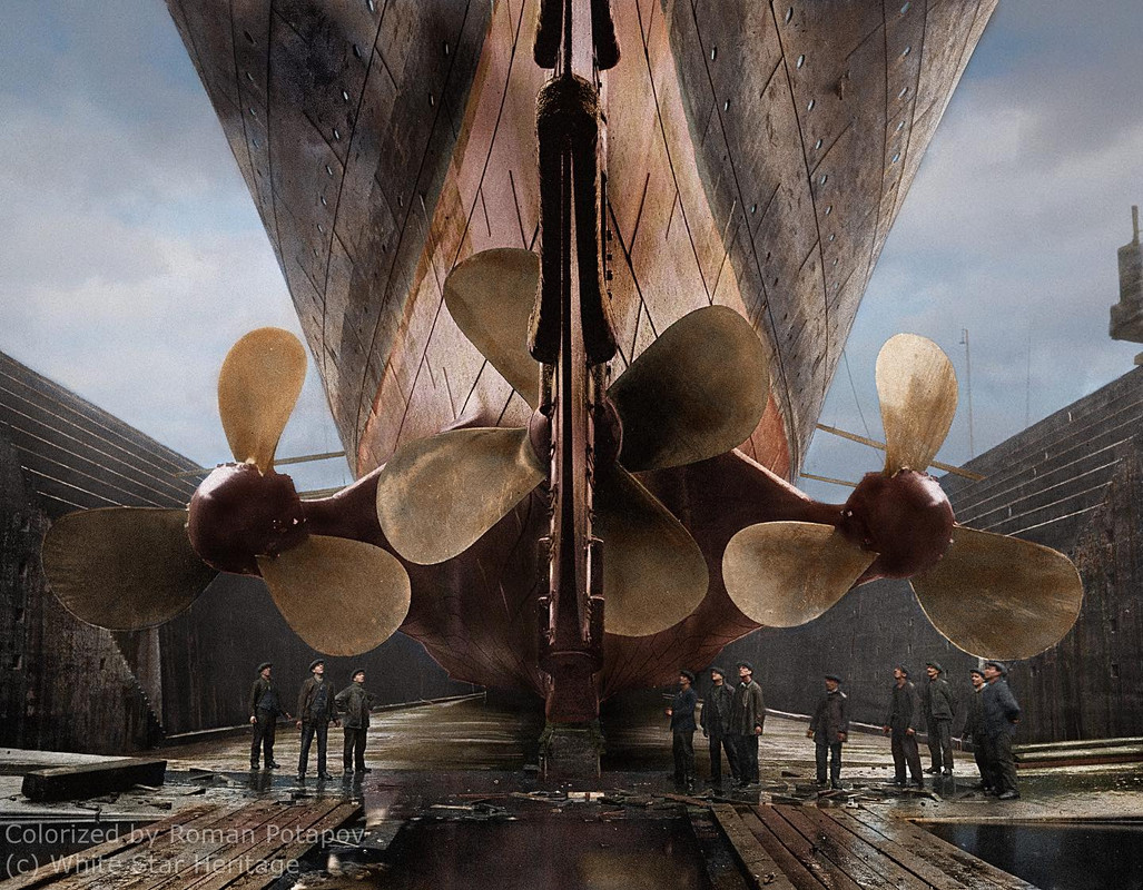 L epave du Titanic en 2012 Le-RMS-Olympic-en-cale-s-che-Belfast-en-1924