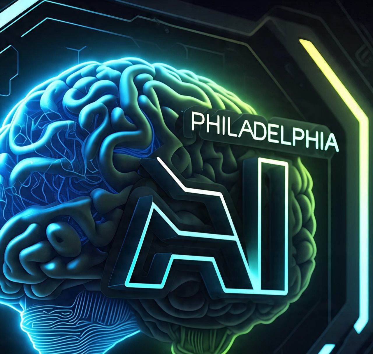 A glowing, conceptual image showing three distinct AI interfaces (representing Philadelphia AI, ChatGPT, and Gemini) merging into a single powerful creative stream.