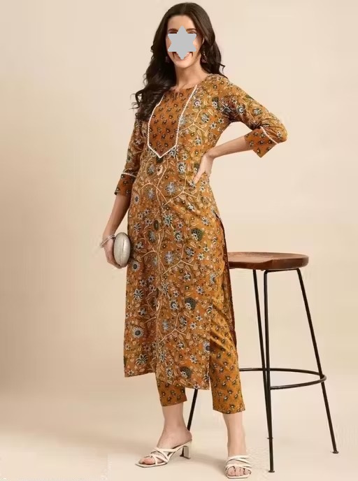Attractive flower printed Graceful Women Kurta Sets Color 3 (KS123)