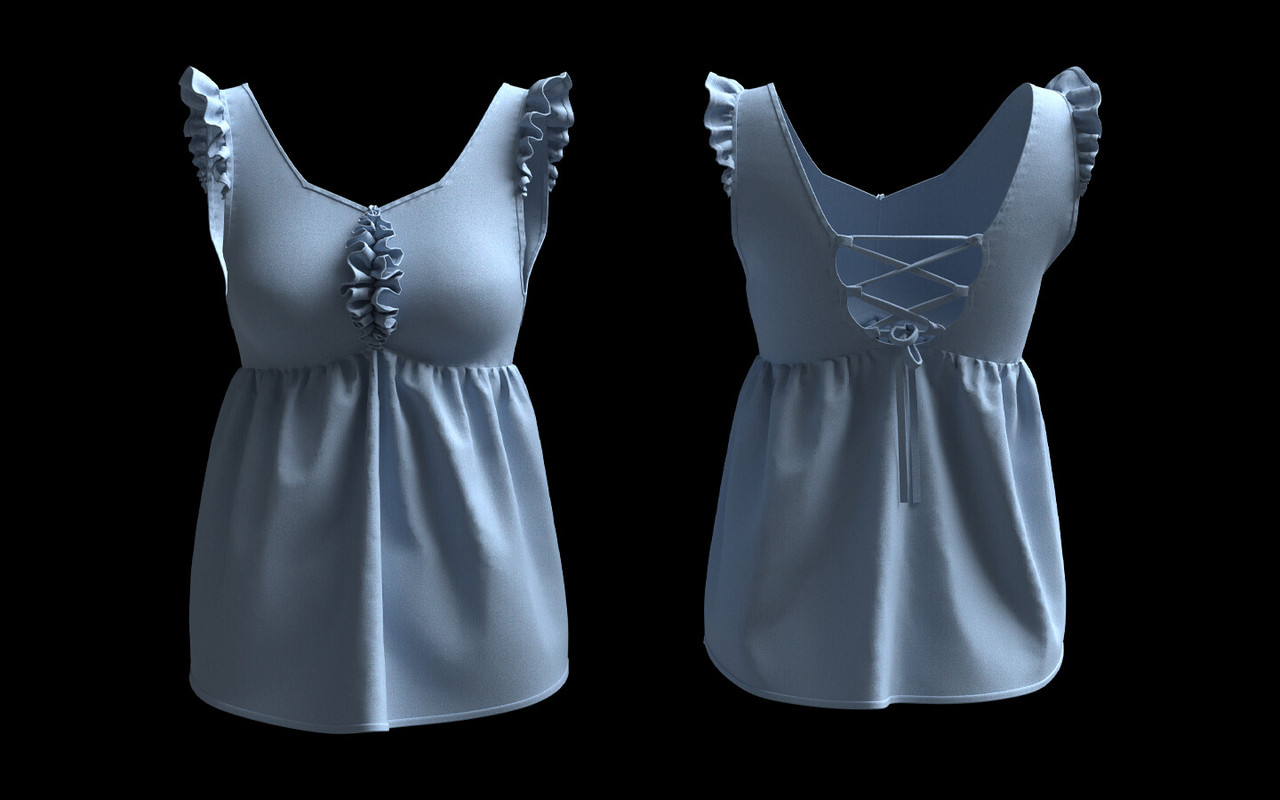 Crop Top 1 - Marvelous & Clo3d / FBX / OBJ 2026 - Free Daz 3D Models