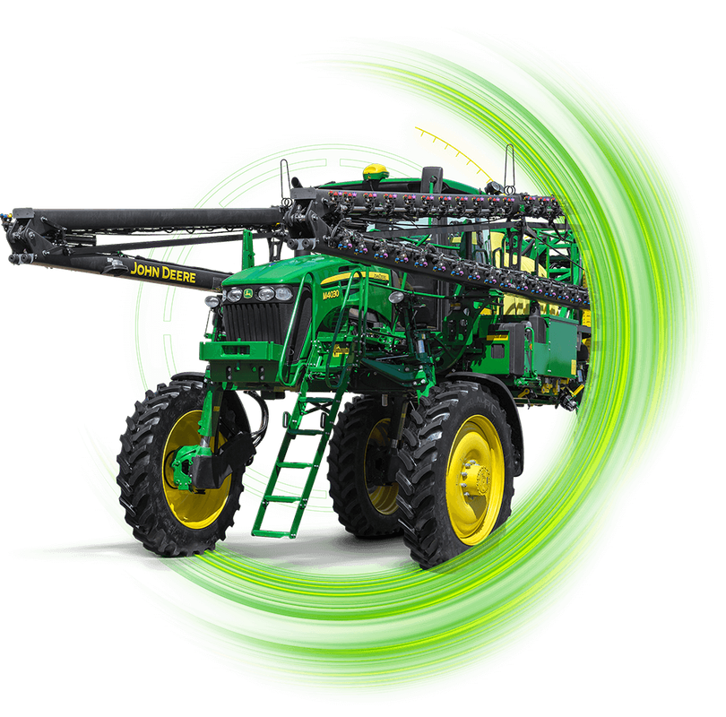 Trator vermelho com implemento agrícola