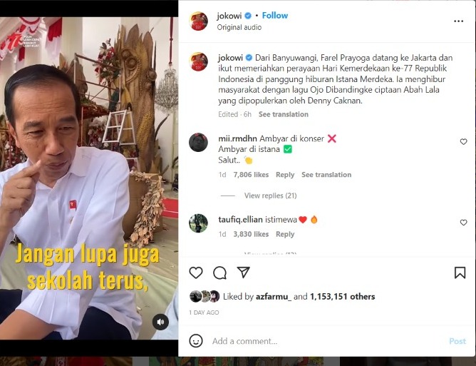 Momen Jokowi memberi pesan dan nasehat kepada Farel Prayoga saat gladi resik di Istana Merdeka, Jakarta Pusat, DKI Jakarta.