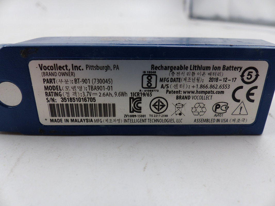 HONEYWELL VOCOLLECT TBA901-01 LI-ION BATTERY BT-901