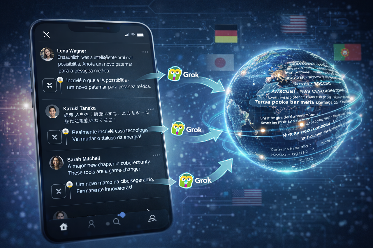 X ativa tradução automática de posts com Grok: agora todo conteúdo do mundo aparece no seu idioma sem você pedir