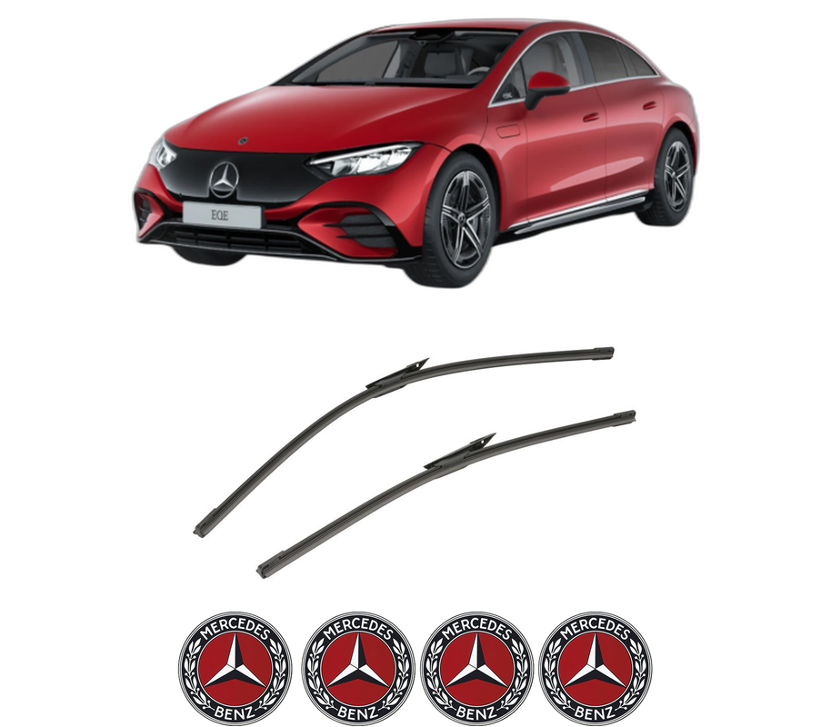 Set stergatoare auto MERCEDES-BENZ EQE (V295) din 2022, pentru parbriz auto, 2 bucati, Bosch Aerotwin, din cauciuc siliconat rezistent, 4 Stickere Auto MERCEDES-BENZ