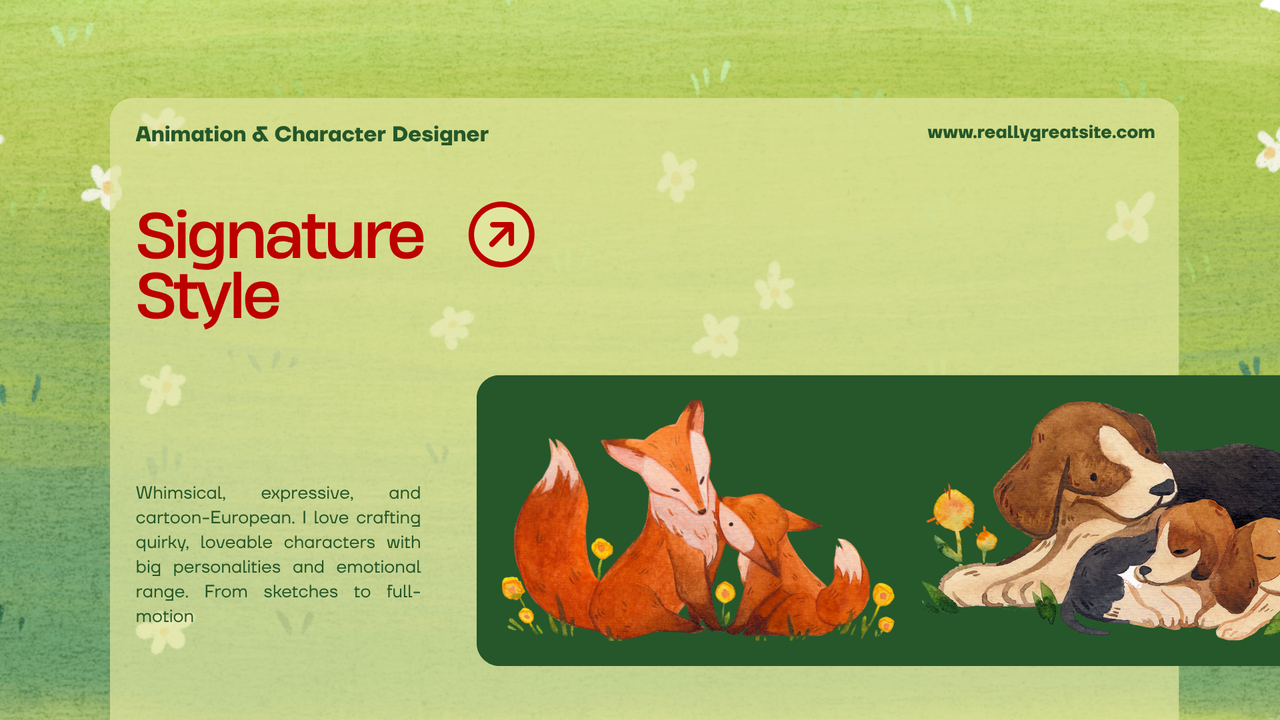 Green and Orange Illustrated Wildlife Creative Portfolio Presentation