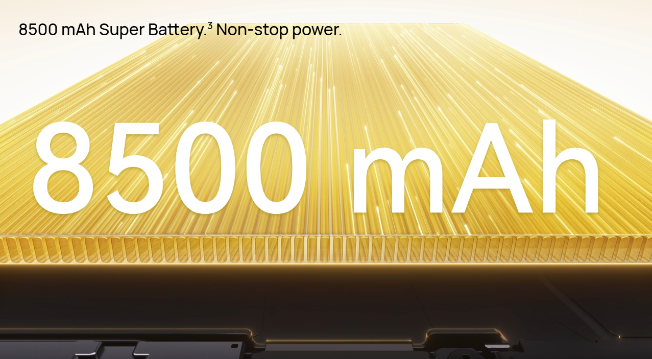 Massive 8500mAh High Capacity Battery Architecture