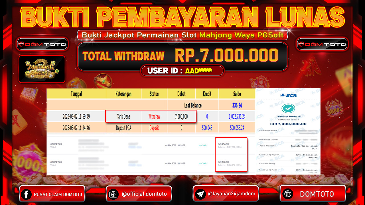 JACKPOT SLOT Mahjong Ways PGSoft 02 MARET 2026
