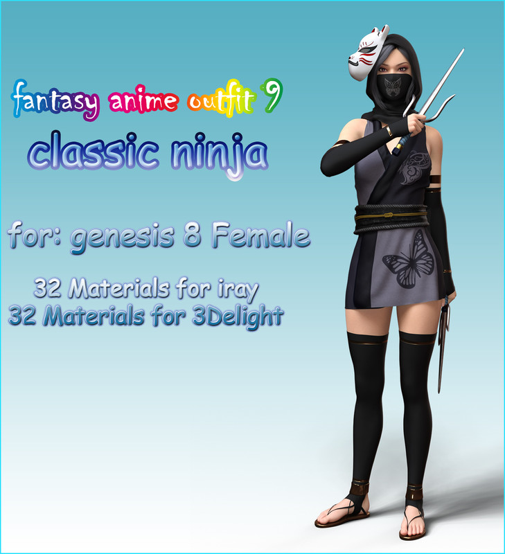 fantasy anime outfit 9 _ classic ninja for G8F