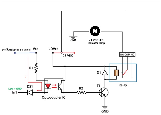 24V Relay Arduino Circuit
