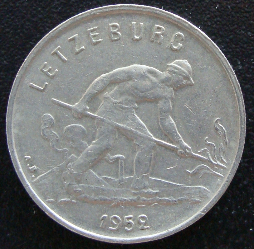 ¡Chapucera! 1 Franco. Luxemburgo (1952) LUX-1-Franco-1952-anv