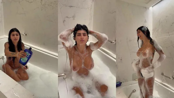 Mia Khalifa NEW Fully Naked Soapy Shower