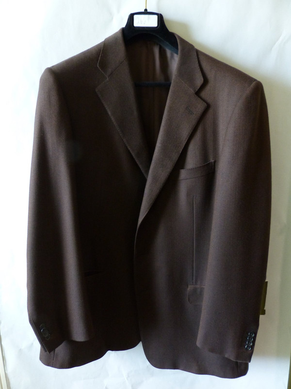 ERMENEGILDO ZEGNA DARK BROWN MENS SUIT JACKET 114250 US MENS SIZE 48 ITALIAN 58