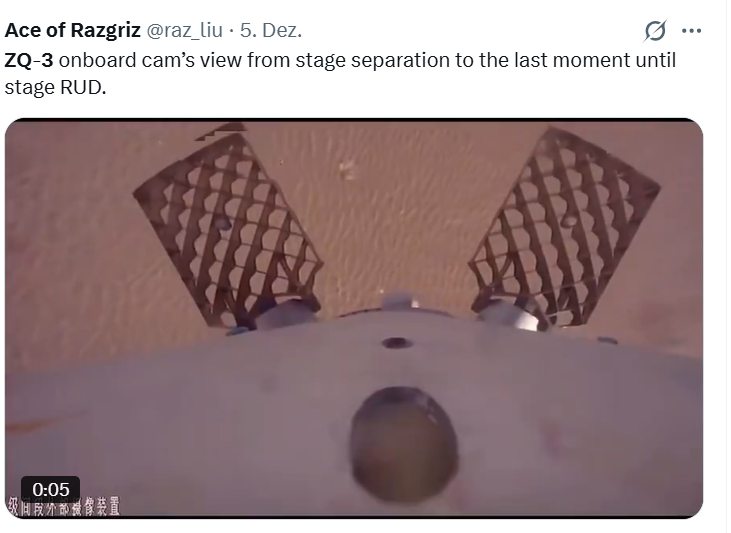 Testflug chinesische Rakete