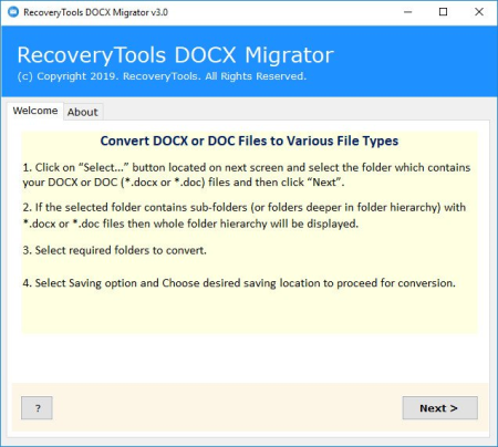 RecoveryTools DOCX Migrator 3.6