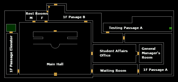 Main Hall, Balcony and Male and Female Rest Rooms Map-1st-Floor