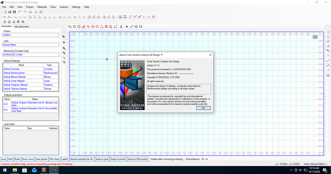 Working with Cross Section Analysis and Design 5.7.4 full activated
