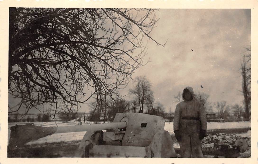 7,5 cm Pak - Geschütz 41 in Stellung Korosten Winter 1943 Ostfront