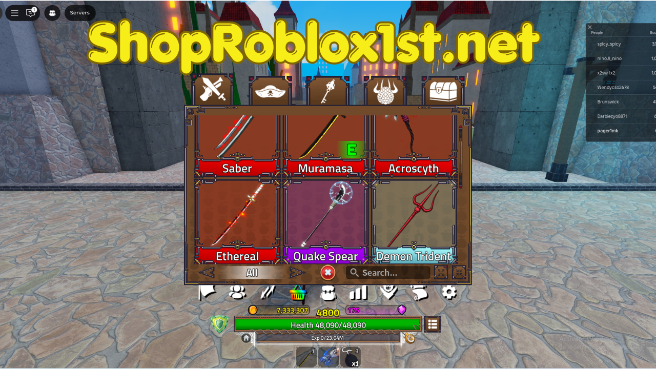 Acc King Legacy + Ethereal Sword + Random Gem