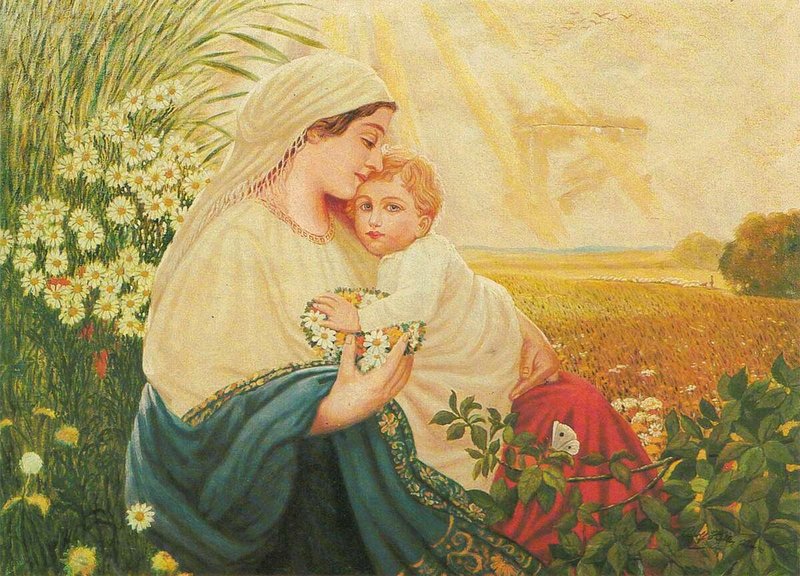 Virgen María con el niño Jesús. En 1913, Adolf Hitler pintó este cuadro, mostrando el lado religioso del Führer, que más tarde trató de erradicar
