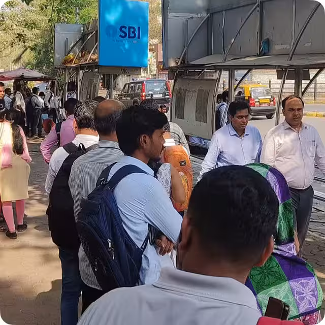 3M+ daily riders, unreliable ETAs, overcrowding.Observed crowded stops through fly on the wall immersion delays compounded into frustration, lost time, and broken commitments. Trade. Chose observational depth over quick surveys to uncover real commuter struggles.