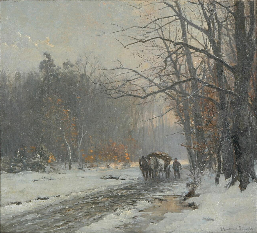 Anders_Andersen-Lundby_-_Hestekærre_på_en_snedækket_skovvej