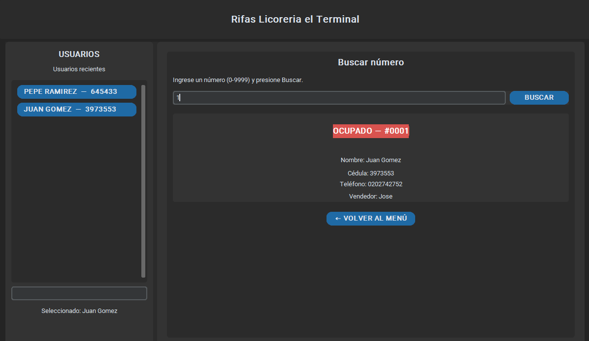 Captura de pantalla de Rifas El Terminal 4