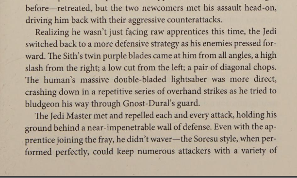 Soresu can keep multiple opponents practicing different styles at bay (2)