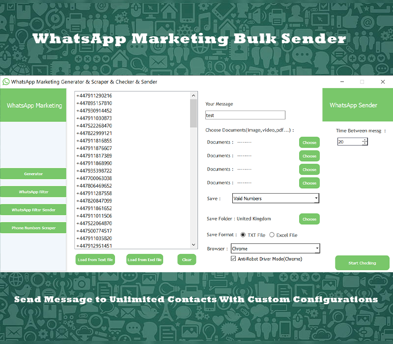 WhatsApp Marketing - Bulk Sender & Generator & Scraper & Filter