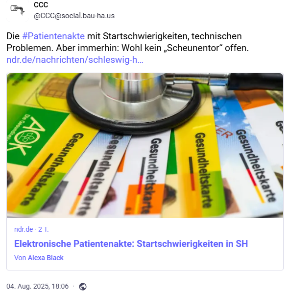ePA Startschwierigkeiten