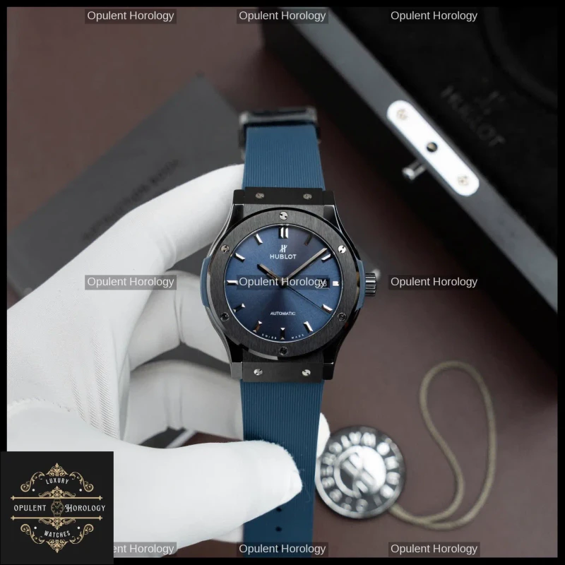 Hublot Classic Fusion Blue Dial Ceramic and King Gold Automatic Watch 42mm