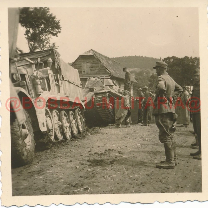 R359 Foto 1944 Werkstattzug Sd Kfz Halbkette Panzerkampfwagen V Panther Panzer