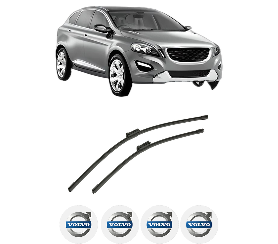 Set stergatoare auto VOLVO XC60 I SUV (156) din 2008-2017, pentru parbriz auto, 2 bucati, Bosch Aerotwin, din cauciuc siliconat rezistent, 4 Stickere Auto VOLVO