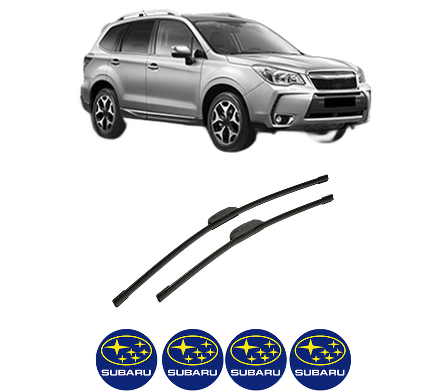 Set stergatoare auto SUBARU FORESTER (SJ_) din 2012-2013, pentru parbriz auto, 2 bucati, Bosch Aerotwin Retrofit, din cauciuc siliconat rezistent, 4 Stickere Auto SUBARU