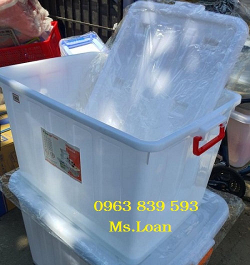 Thùng nhựa đa năng 120lit trắng đựng thực phẩm, thùng nhựa đựng hồ sơ / 0963 839 593 Ms.Loan